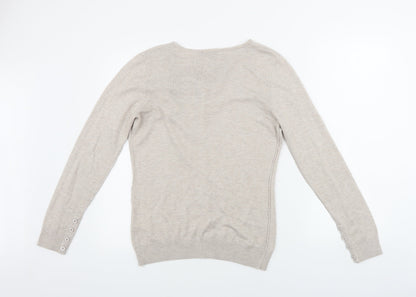 Womens UK Size M FRANSA Beige Pullover Jumper