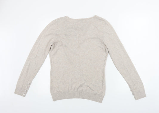 Womens UK Size M FRANSA Beige Pullover Jumper