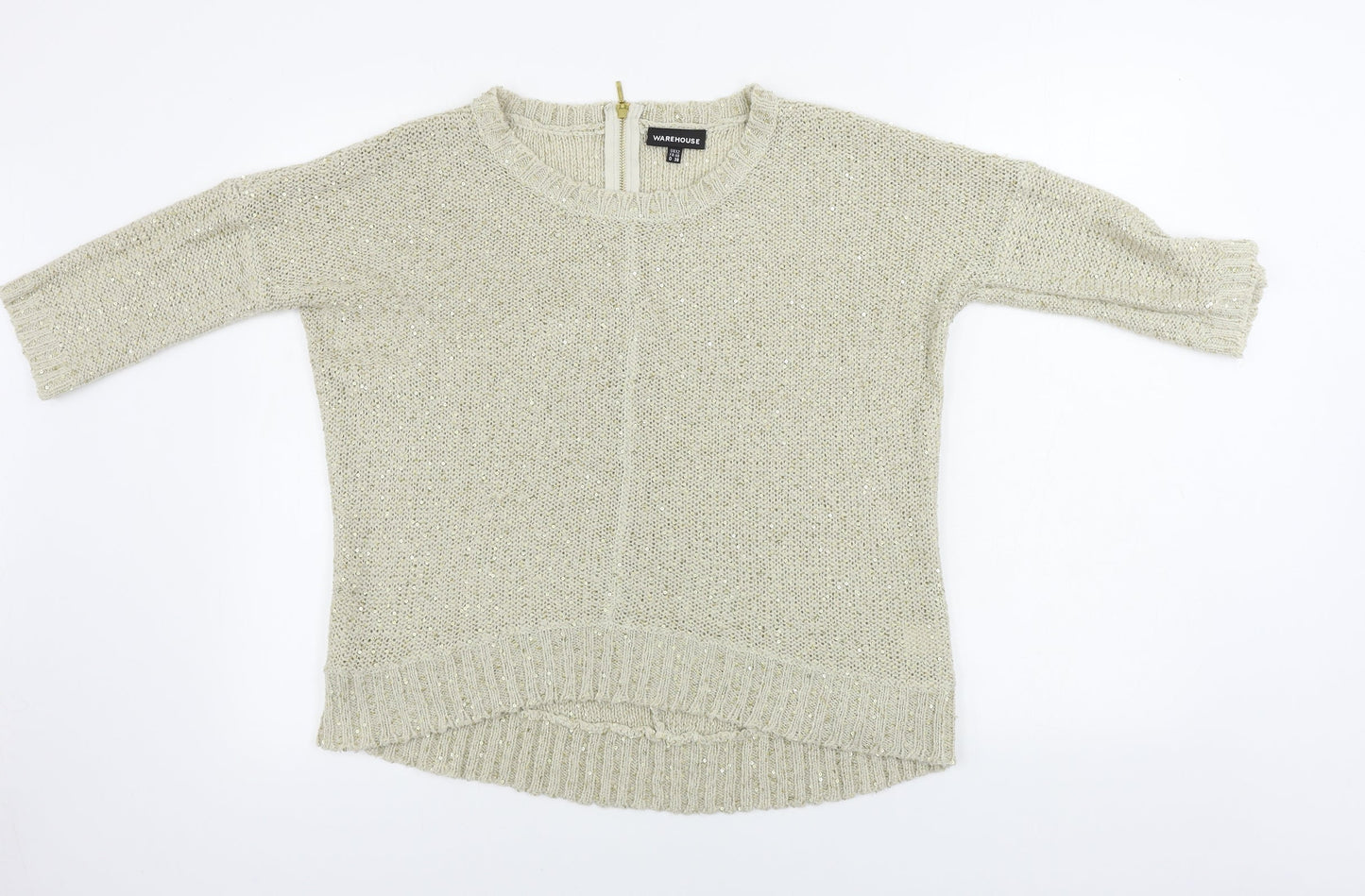 Womens UK Size 12 Warehouse Beige Pullover Jumper