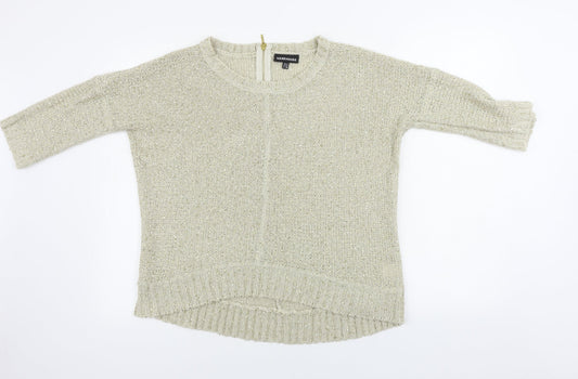 Womens UK Size 12 Warehouse Beige Pullover Jumper