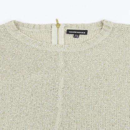 Womens UK Size 12 Warehouse Beige Pullover Jumper