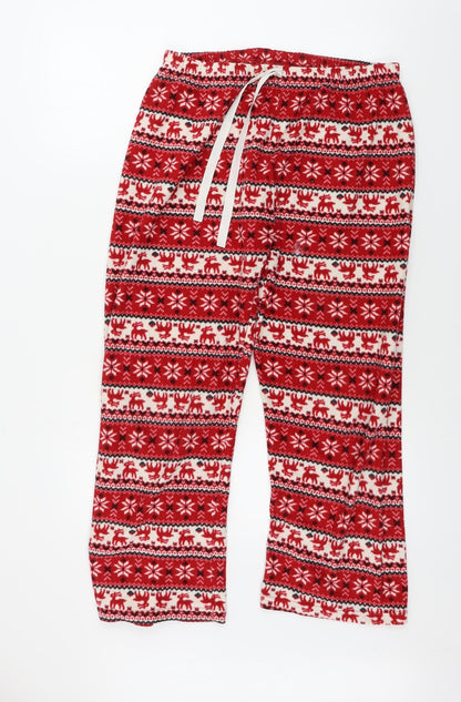 Womens UK Size 14 Preworn Regular Fit Sweatpants Red Trousers