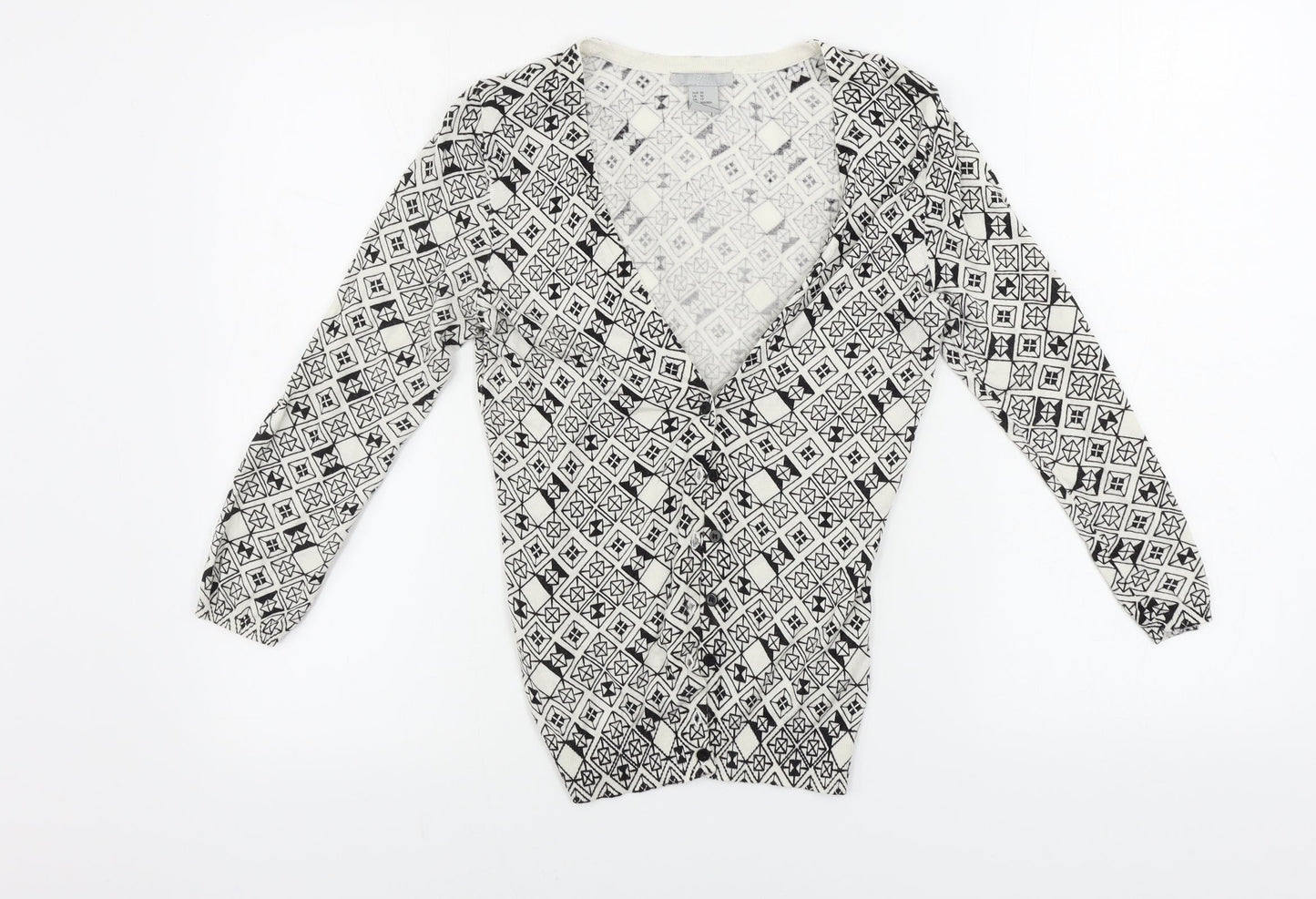 Womens UK Size XS H&M White Cardigan Jumper