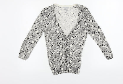 Womens UK Size XS H&M White Cardigan Jumper
