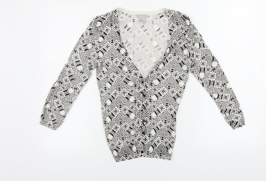 Womens UK Size XS H&M White Cardigan Jumper
