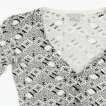 Womens UK Size XS H&M White Cardigan Jumper