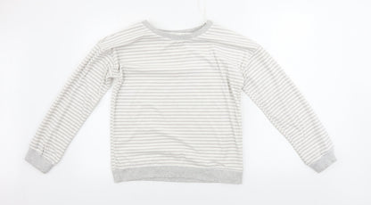 Time To Dream    Girls White Striped  Pullover Jumper Size 10 Years