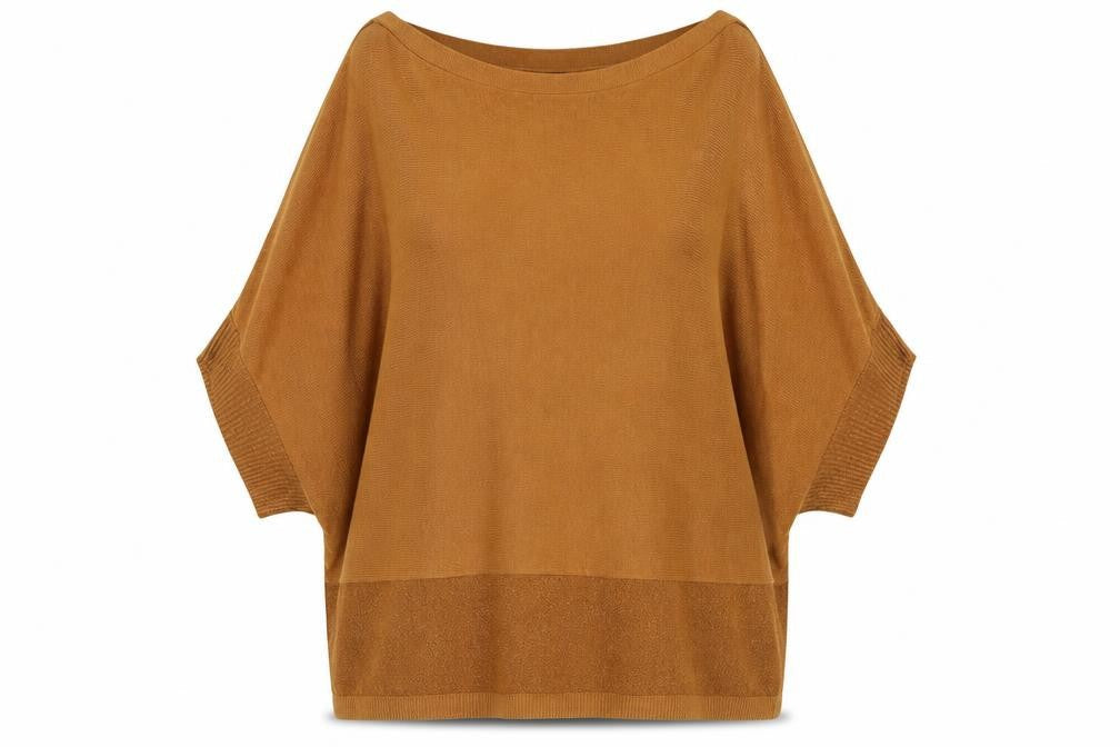 Front view of Bunoh women’s brown jumper, size M