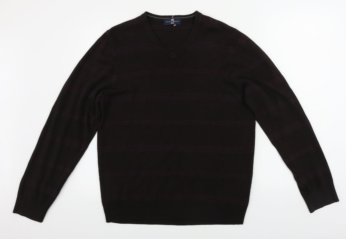 Marks and Spencer  Mens Brown Striped  Pullover Jumper Size M