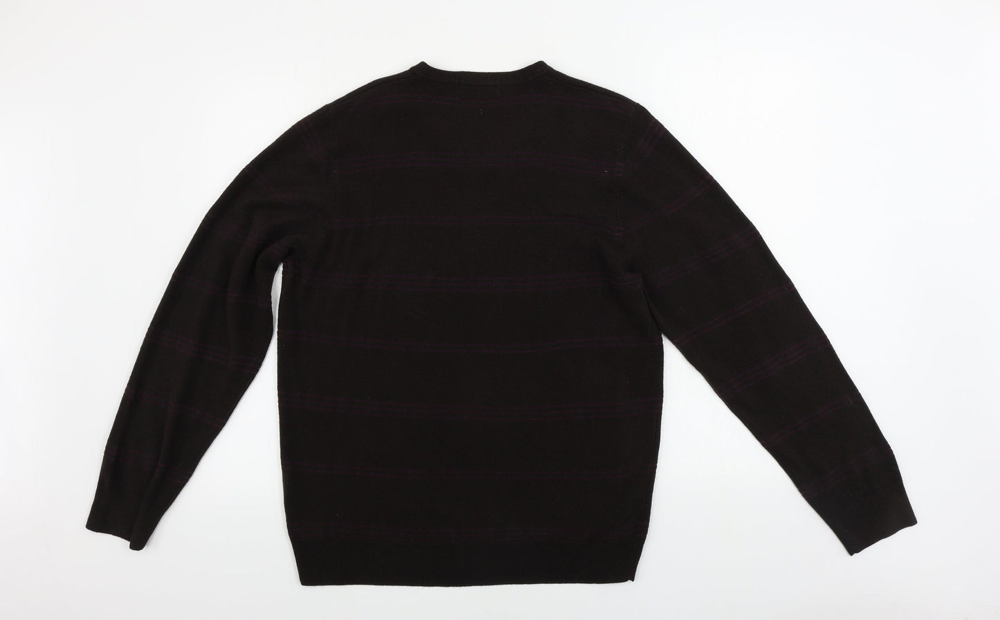 Marks and Spencer  Mens Brown Striped  Pullover Jumper Size M