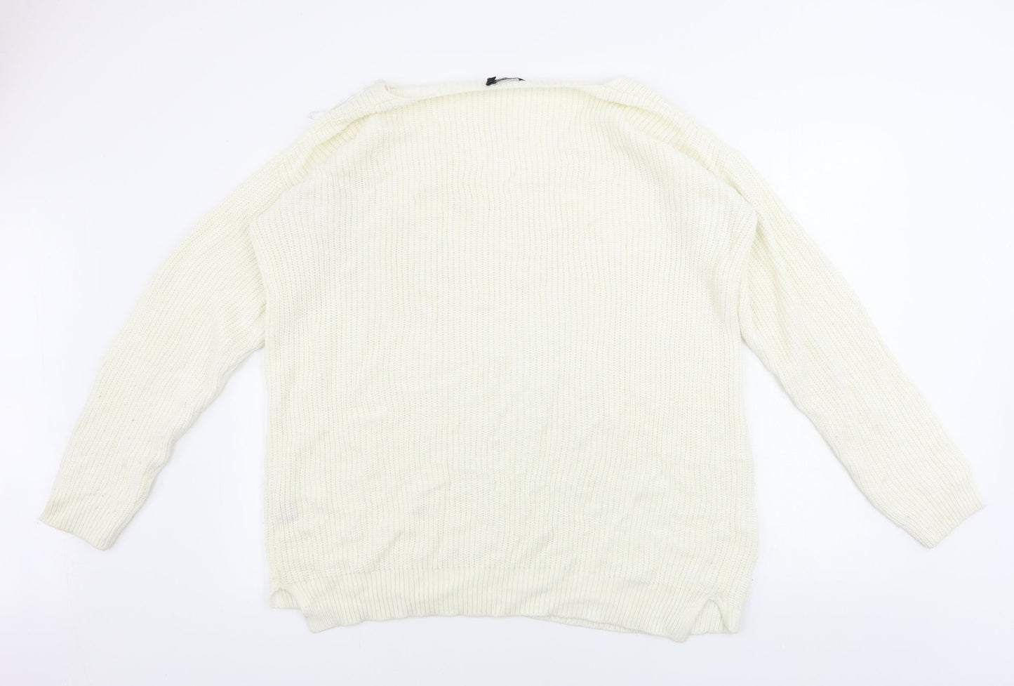 Womens UK Size 16 Boohoo Ivory Pullover Jumper