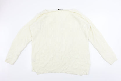 Womens UK Size 16 Boohoo Ivory Pullover Jumper