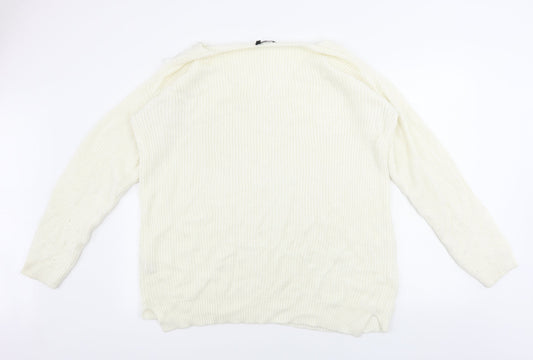 Boohoo  Womens Ivory   Pullover Jumper Size 16