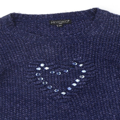 Womens UK Size M Miyoko Blue Pullover Jumper
