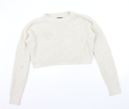 Womens UK Size M PRETTYLITTLETHING Beige Pullover Jumper