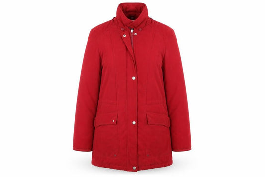 Front view of River Oak women’s red jacket coat, size UK 10