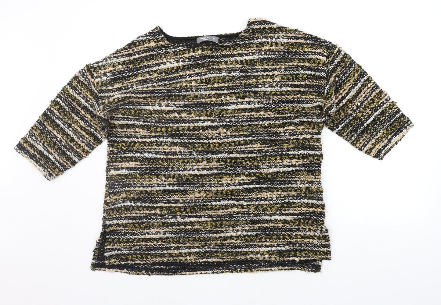 Nutmeg Womens Yellow Polka Dot  Pullover Jumper Size 16