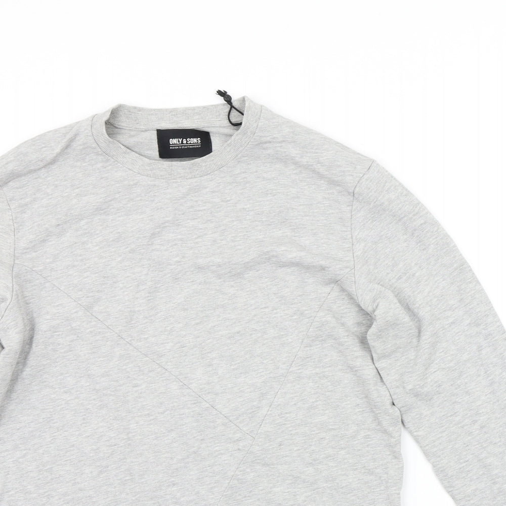 ONLY & SONS Mens Grey   Pullover Jumper Size S