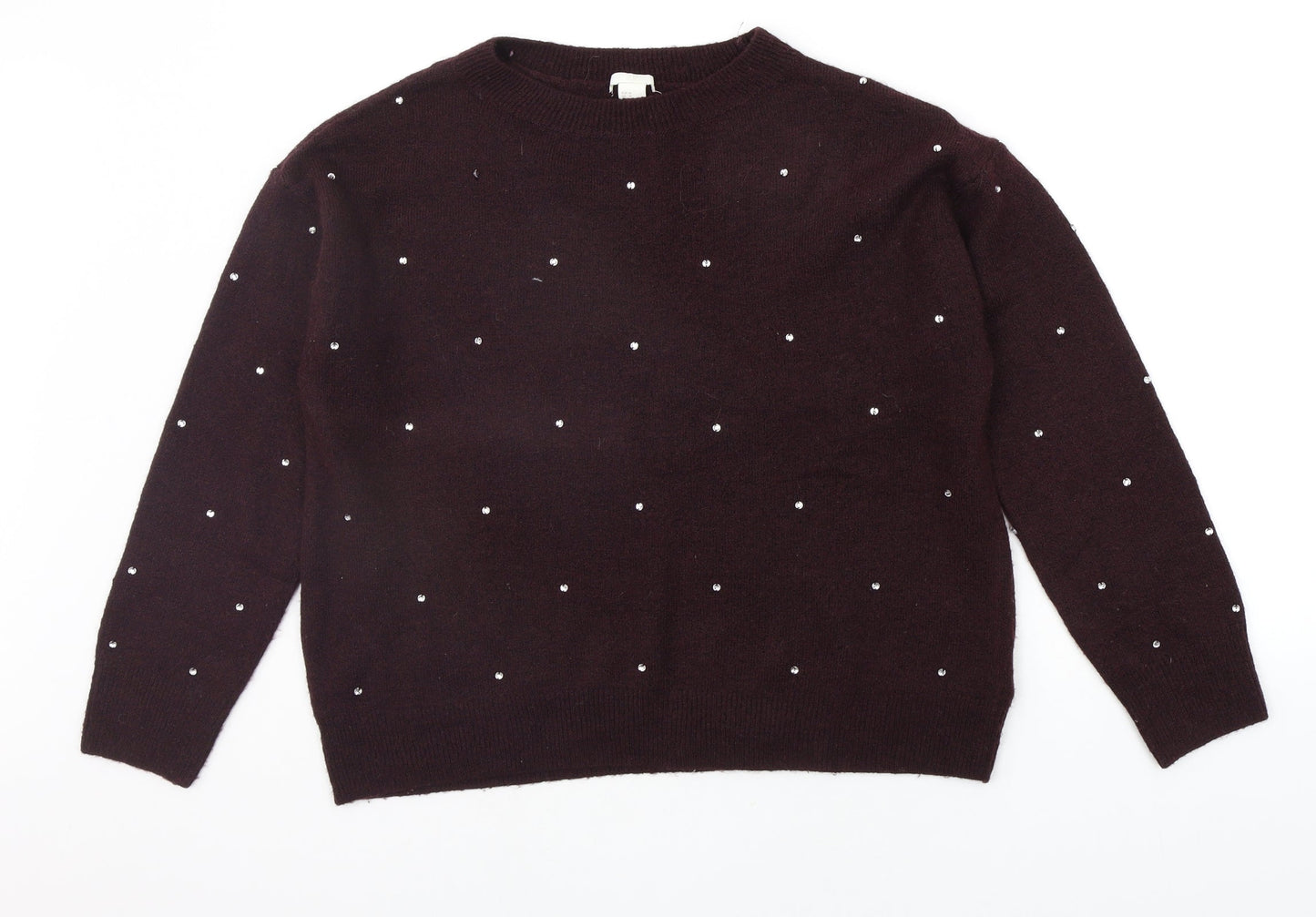 Womens UK Size M H&M Purple Pullover Jumper