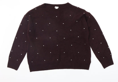 Womens UK Size M H&M Purple Pullover Jumper