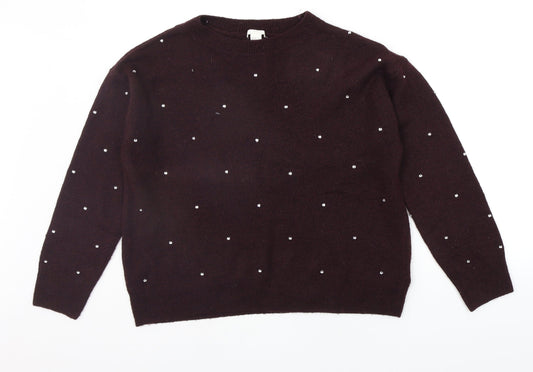 Womens UK Size M H&M Purple Pullover Jumper