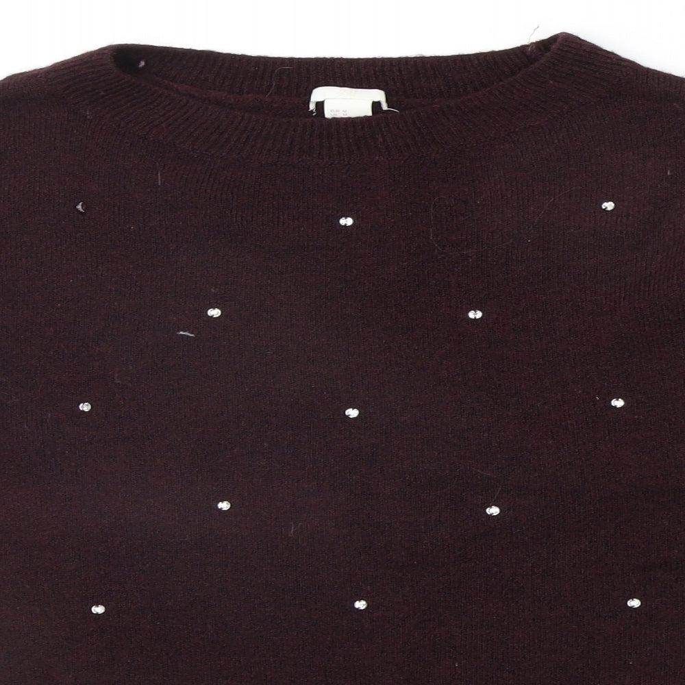 Womens UK Size M H&M Purple Pullover Jumper