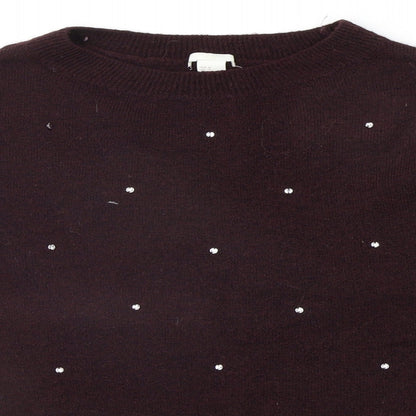 Womens UK Size M H&M Purple Pullover Jumper