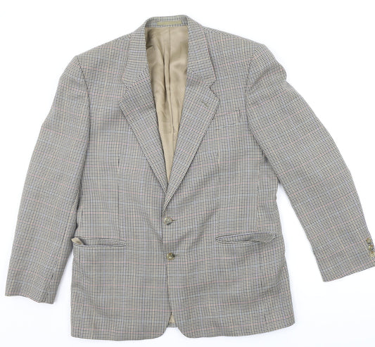 DEBNHAMS Mens Beige Check  Jacket Suit Jacket Size L