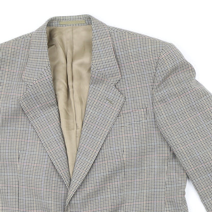 DEBNHAMS Mens Beige Check  Jacket Suit Jacket Size L