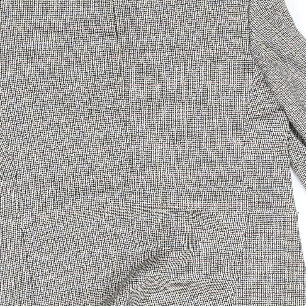 DEBNHAMS Mens Beige Check  Jacket Suit Jacket Size L