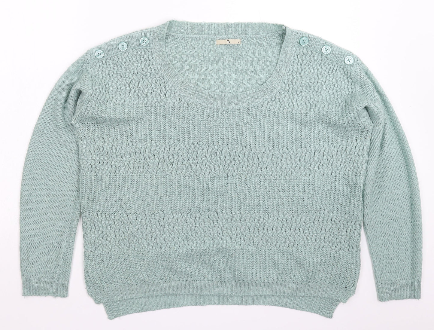 TU Womens Green  Knit Pullover Jumper Size 14