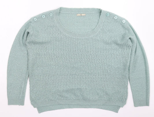 TU Womens Green  Knit Pullover Jumper Size 14