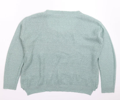 TU Womens Green  Knit Pullover Jumper Size 14