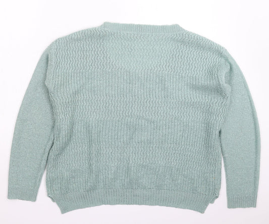 TU Womens Green  Knit Pullover Jumper Size 14