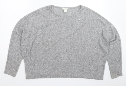 H&M Womens Grey  Knit Pullover Jumper Size L