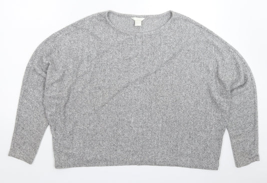 H&M Womens Grey  Knit Pullover Jumper Size L