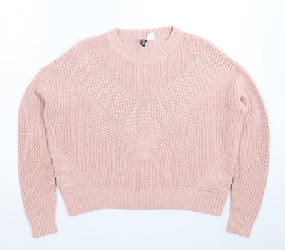 Womens UK Size XS Divided Pink Pullover Jumper
