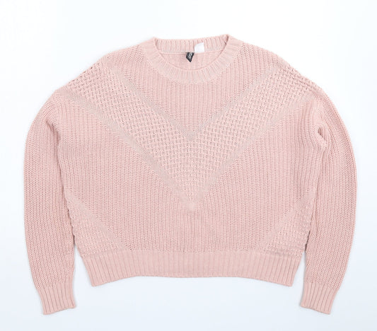 Womens UK Size XS Divided Pink Pullover Jumper