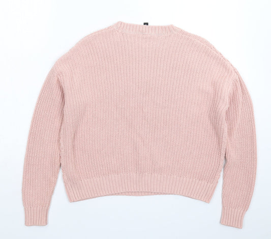 Womens UK Size XS Divided Pink Pullover Jumper