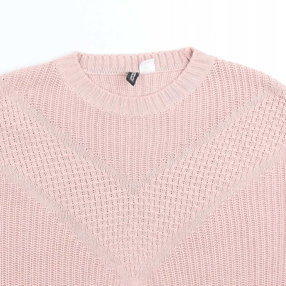 Womens UK Size XS Divided Pink Pullover Jumper