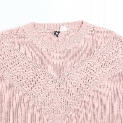 Womens UK Size XS Divided Pink Pullover Jumper