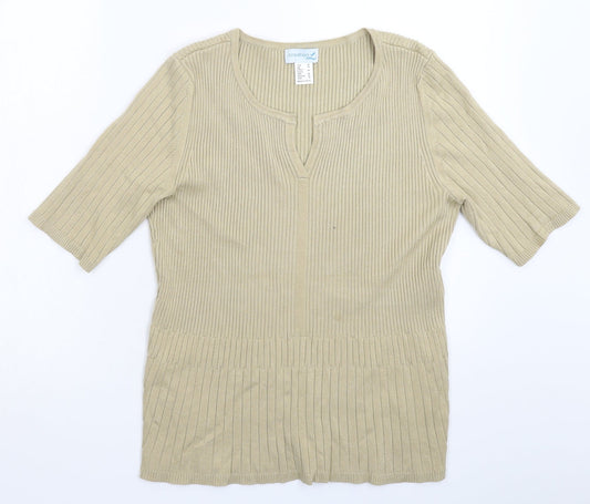 Creation Womens Grey  Knit Pullover Jumper Size 16
