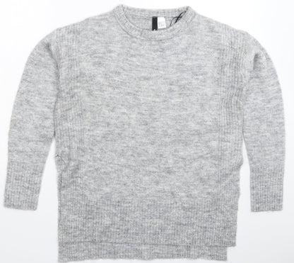 Womens UK Size S Divided Grey Pullover Jumper