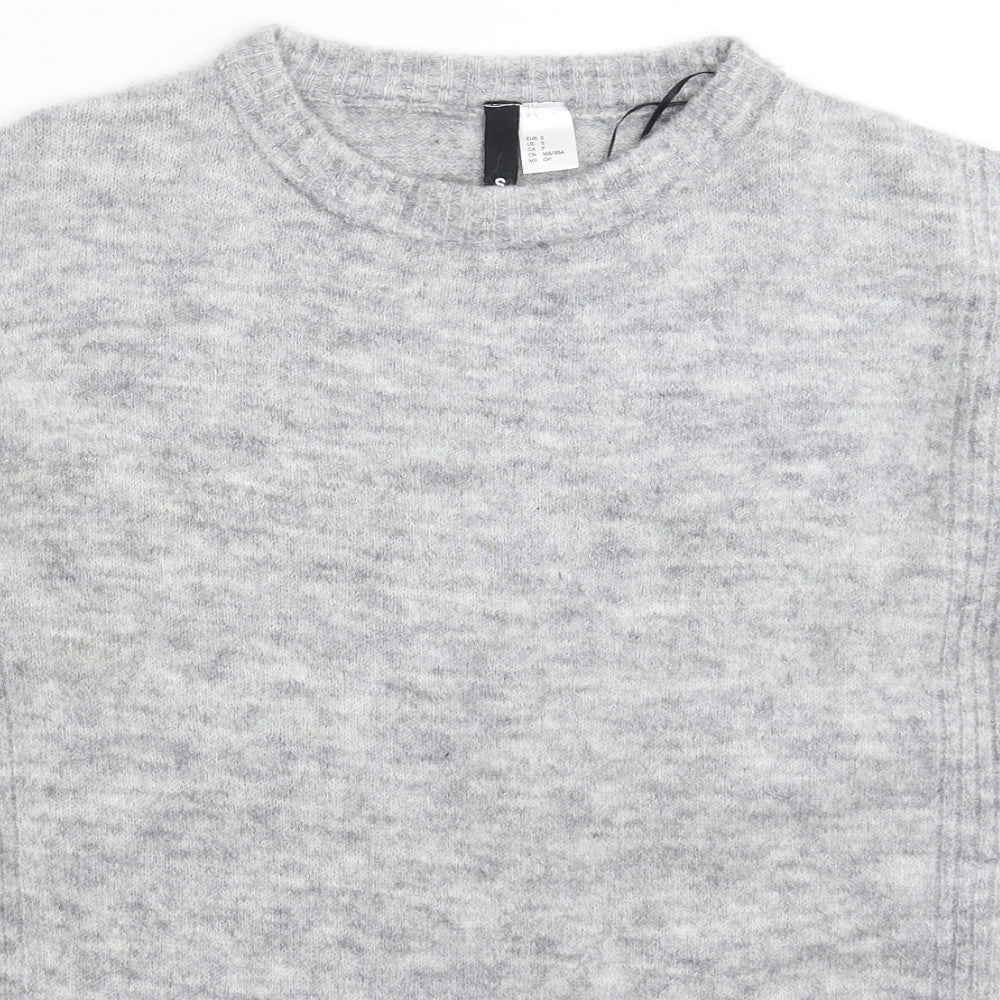 Womens UK Size S Divided Grey Pullover Jumper