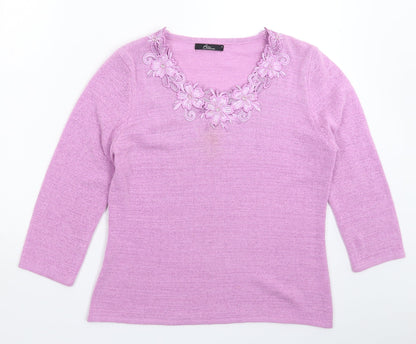 Womens UK Size S BM Pink Pullover Jumper