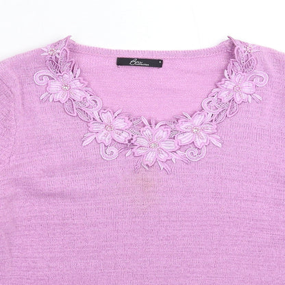 Womens UK Size S BM Pink Pullover Jumper