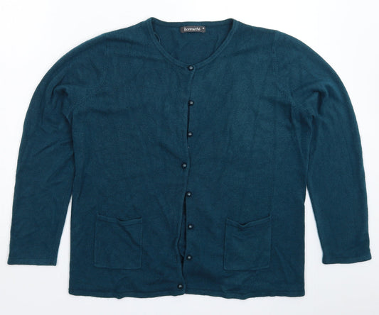 Womens UK Size M Bonmarché Green Cardigan Jumper