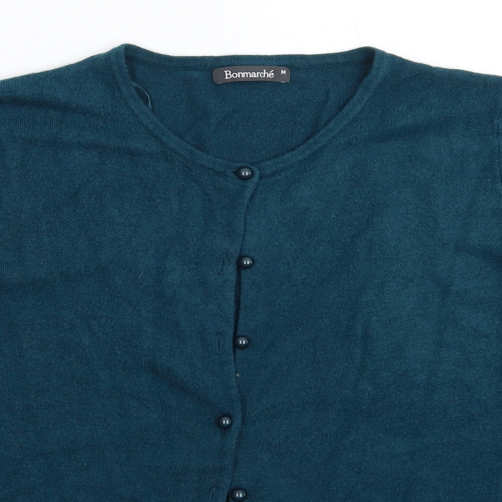 Womens UK Size M Bonmarché Green Cardigan Jumper