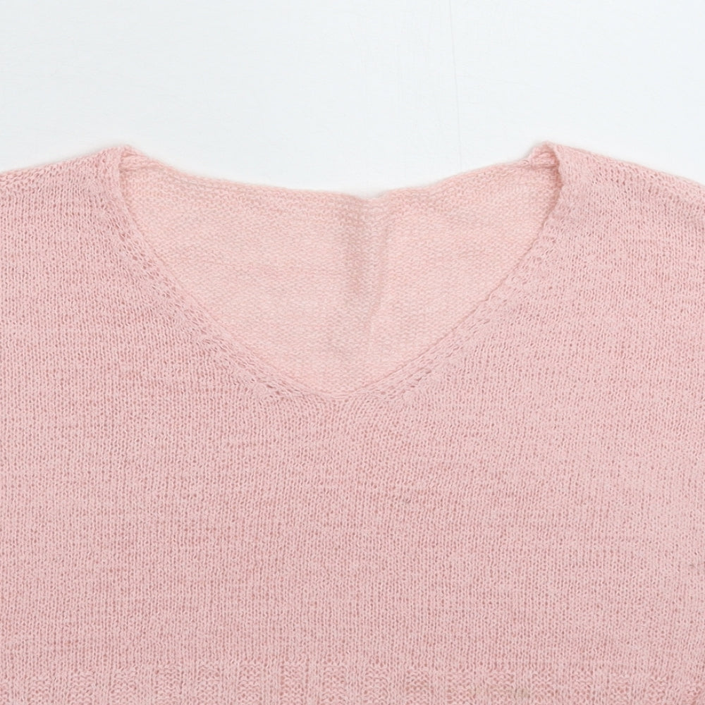 SheIn Womens Pink  Knit Pullover Jumper Size M