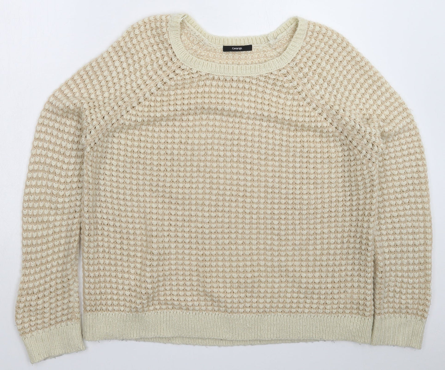 George Womens Beige  Knit Pullover Jumper Size 14